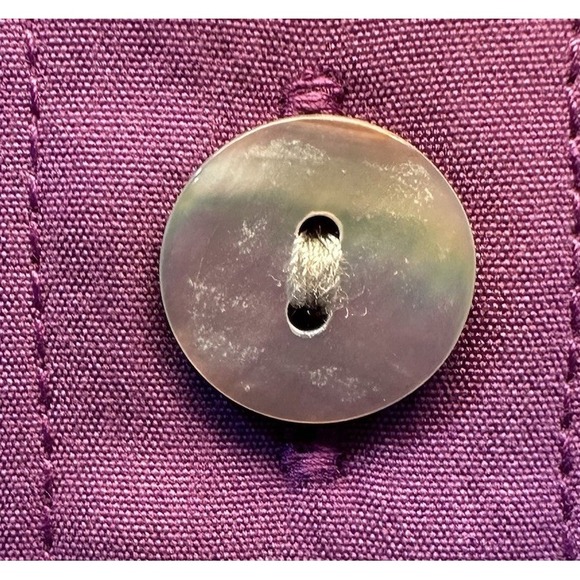 Travel Smith Tunic Top Womens Medium Purple Button Up Long Sleeve Front Pocket - Picture 3 of 12
